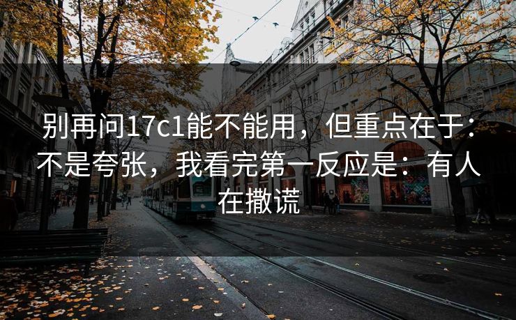 别再问17c1能不能用，但重点在于：不是夸张，我看完第一反应是：有人在撒谎